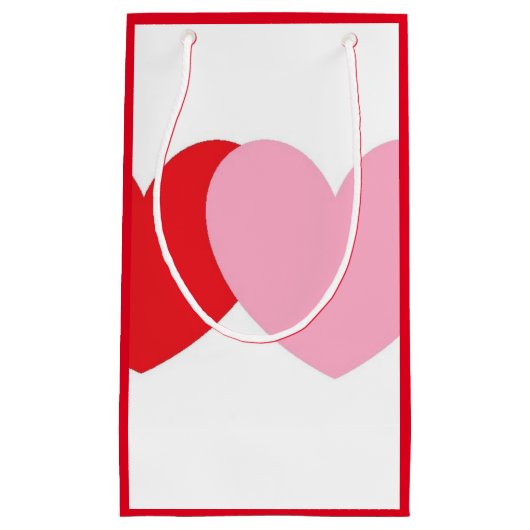 Valentijnse cadeautas met rode en roze harten (Voorkant)