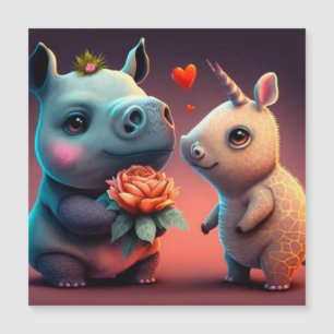 Valentijnse cartoon hippo