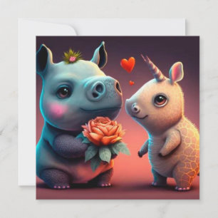 Valentijnse cartoon hippo