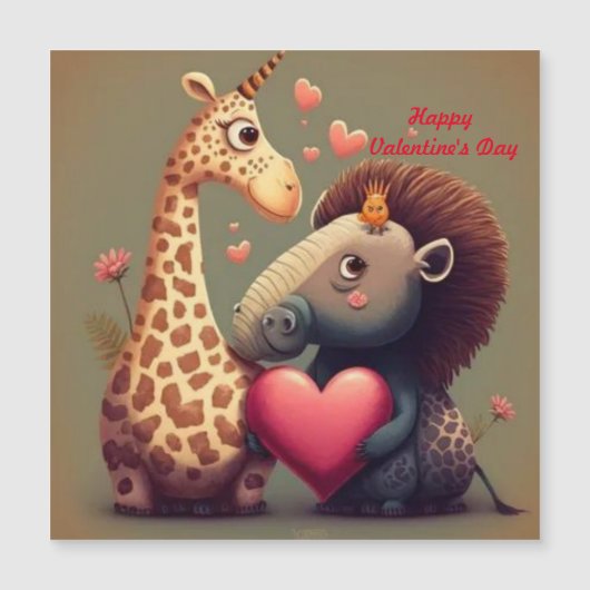 Valentijnse cartoon hippo (Voorkant)