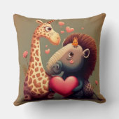 Valentijnse cartoon hippo kussen (Achterkant)