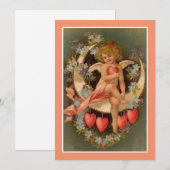 Valentijnse Cherub op Moon Feestdagenkaart (Voorkant / Achterkant)