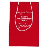 Valentijnse Chic Gepersonaliseerde Rode Valentijns Medium Cadeauzakje (Achterkant)