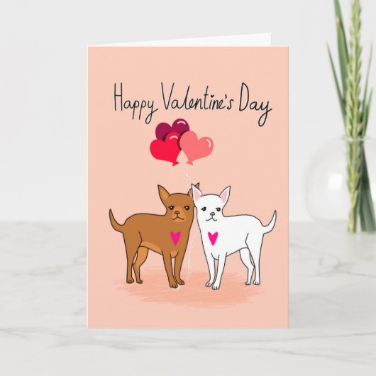 Valentijnse Chihuahua Card - schattige honden Feestdagen Kaart (Voorkant)