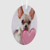 Valentijnse Chihuahua-hond acrilyc-ornament Ornament (voorkant)