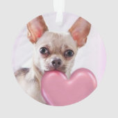 Valentijnse Chihuahua-hond acrilyc-ornament Ornament (achterkant)