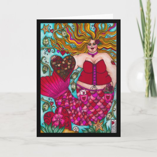 Valentijnse chocolade-zeemeermin Kaart (Voorkant)