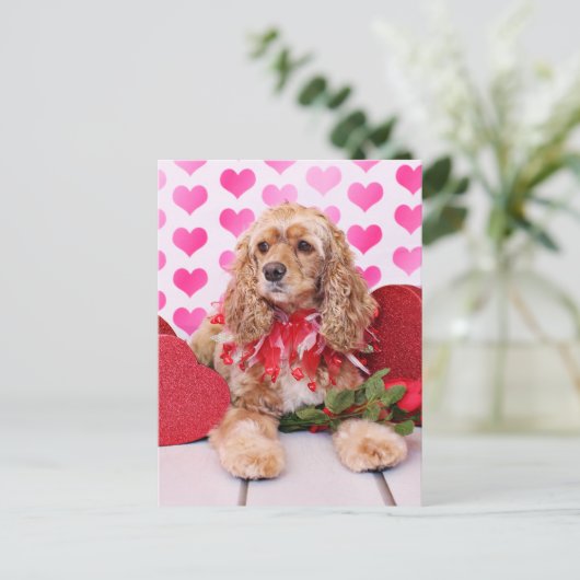 Valentijnse  - Cocker Spaniel - Bella Feestdagenkaart (Staand voorkant)