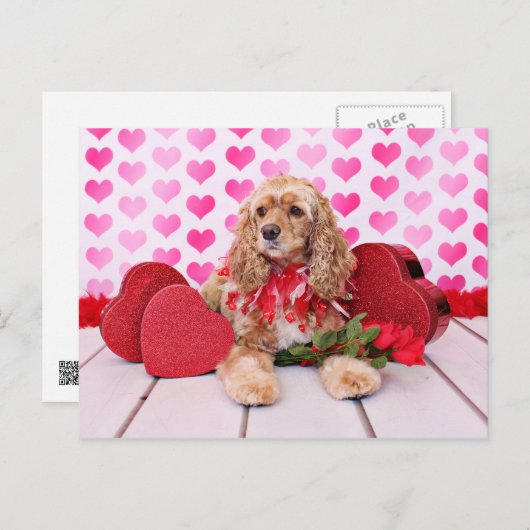 Valentijnse - Cocker Spaniel - Bella Feestdagenkaart (Voorkant / Achterkant)