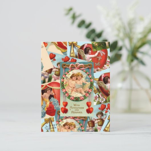  Valentijnse  collage Feestdagenkaart (Staand voorkant)
