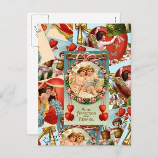  Valentijnse  collage Feestdagenkaart (Voorkant / Achterkant)