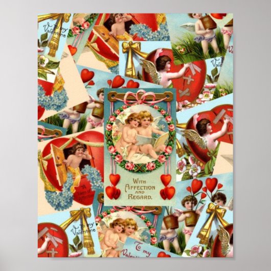  Valentijnse  collage Poster (Voorkant)