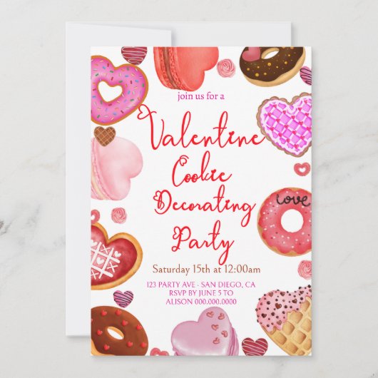 Valentijnse Cookie Decorating Party Kaart (Voorkant)