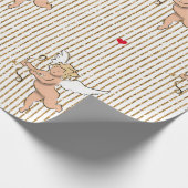 Valentijnse cupid angel in wit en goud cadeaupapier (Hoek)