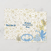 Valentijnse Cupid Blue Sparkle Romantic Cute (Voorkant / Achterkant)