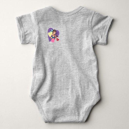 Valentijnse Cupid Cute Name Sweet Love Hearts Romper (Achterkant)