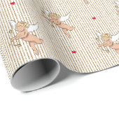 Valentijnse cupid-engel in wit en goudklein cadeaupapier (Rol Hoek)