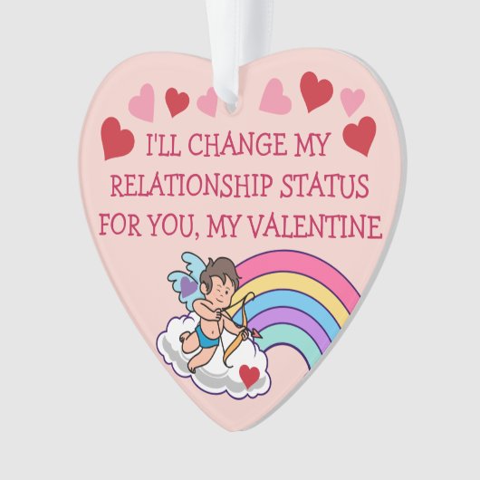 Valentijnse Cupid Love Rainbow Hearts Funny Cute Ornament (voorkant)