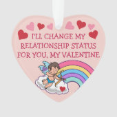 Valentijnse Cupid Love Rainbow Hearts Funny Cute Ornament (voorkant)