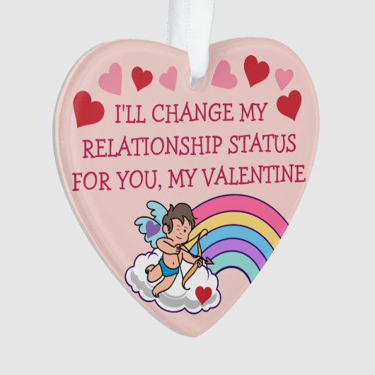 Valentijnse Cupid Love Rainbow Hearts Funny Cute Ornament (voorkant)
