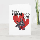 Valentijnse Cute French bulldog illustratie Feestdagen Kaart (Voorkant)