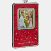 Valentijnse DayvPhoto Red Glitter Photo Ornament (Rechts)
