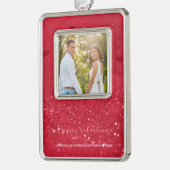 Valentijnse DayvPhoto Red Glitter Photo Ornament (Links)