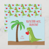 Valentijnse Dinosaur Class - T-Rex Feestdagenkaart (Voorkant / Achterkant)