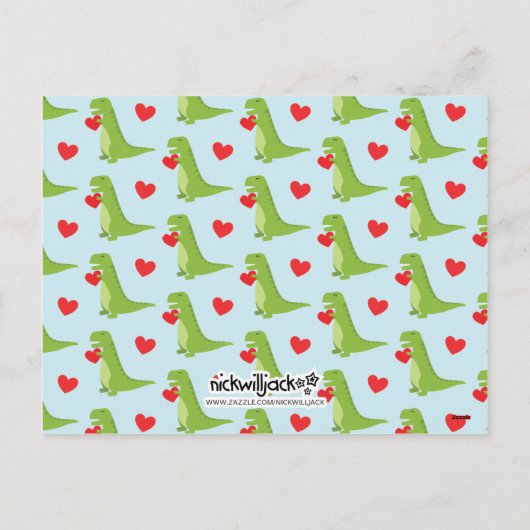 Valentijnse Dinosaur Class - T-Rex Feestdagenkaart (Achterkant)