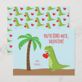 Valentijnse Dinosaur Class - T-Rex Feestdagenkaart