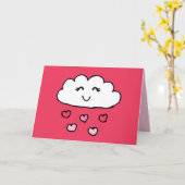 Valentijnse doodles Love Heart Rain Cloud Love Art Kaart (Gele Bloem)