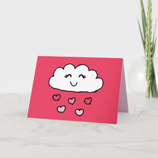 Valentijnse doodles Love Heart Rain Cloud Love Art Kaart (Voorkant)