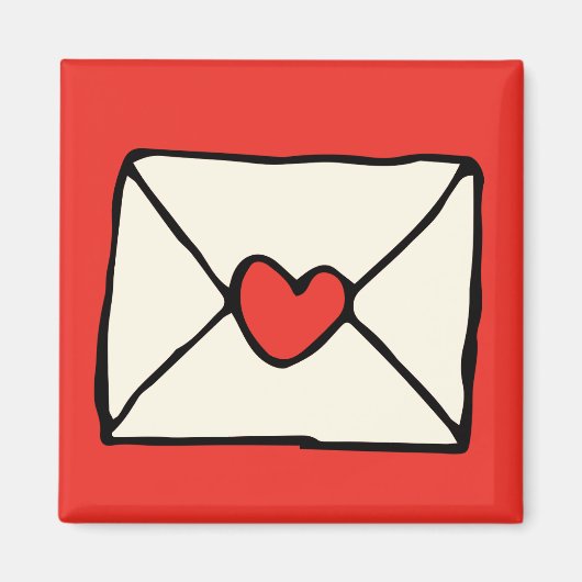 Valentijnse doodles Red Heart Love Note Clip Art Magneet (Voorkant)