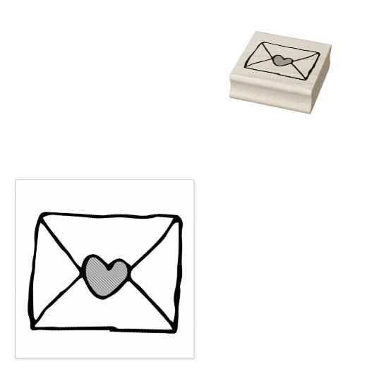 Valentijnse doodles Red Heart Love Note Clip Art Rubberstempel (Gestempeld)