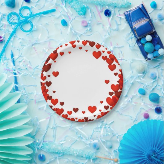 Valentijnse drijvende rode harten afgeroomd Bord (Feest)