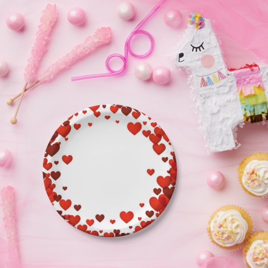 Valentijnse drijvende rode harten afgeroomd Bord (Feest)