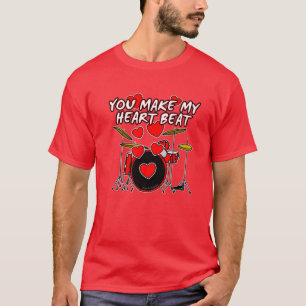 Valentijnse Drummer Drums Weddenschap van muzikant T-shirt