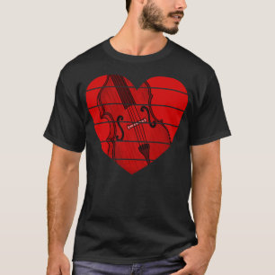 Valentijnse Dubbele Bas Bassist Bruiloft Muzikant T-shirt