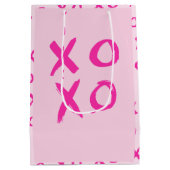 Valentijnse eenvoudige, moderne XOXO roze Medium Cadeauzakje (Achterkant)