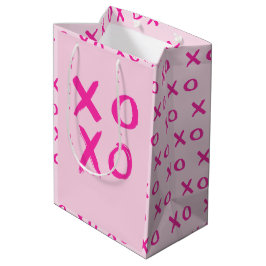 Valentijnse eenvoudige, moderne XOXO roze Medium Cadeauzakje