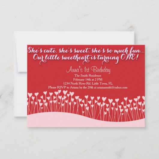 Valentijnse Eerste verjaardag Kaart (Voorkant)