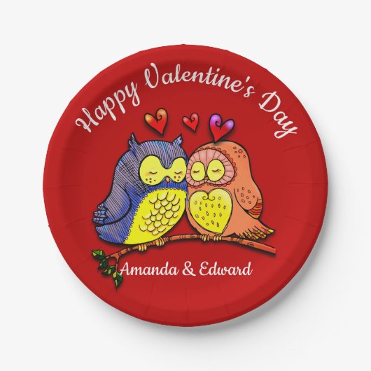 Valentijnse eigenaar: Koppel Papieren Bordje (Voorkant)