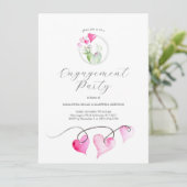 Valentijnse engagementspartij kaart (Staand voorkant)