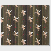 Valentijnse engelengel op zwarte glitterstrepen_gr cadeaupapier (Vlak)