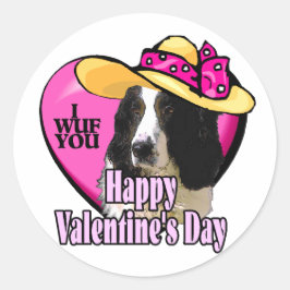 Valentijnse Engelse Springer Spaniel Ronde Sticker