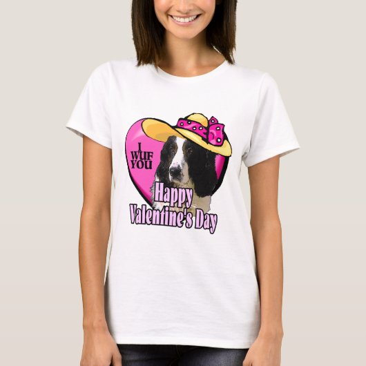 Valentijnse Engelse Springer Spaniel T-shirt (Voorkant)