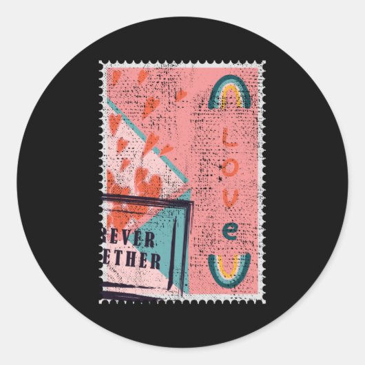 Valentijnse filatelist Poststempel Ronde Sticker (Voorkant)