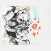 Valentijnse ❤ - fleece deken (Voorkant (Horizontaal))