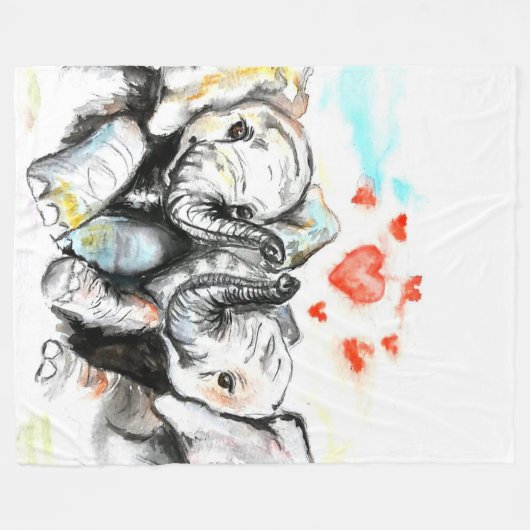 Valentijnse ❤ - fleece deken (Voorkant (Horizontaal))