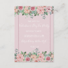 Valentijnse Floral Party Style Uitnodigingen